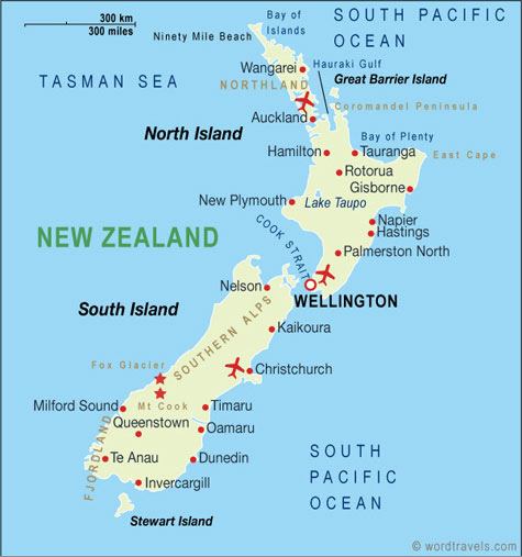 Map Of New Zealand With Cities. cities we wanted to visit.
