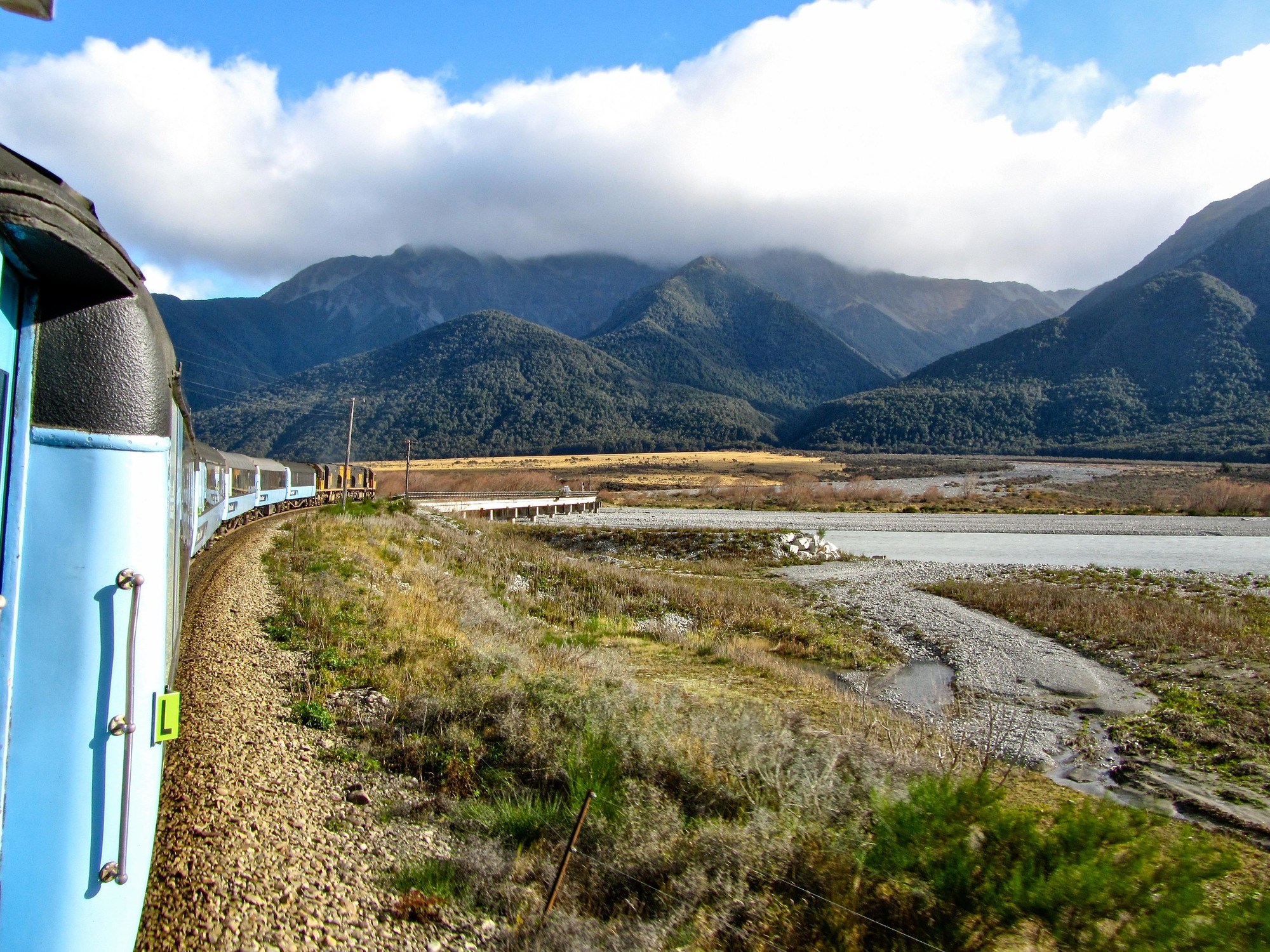 TranszAlpine train in New Zealand