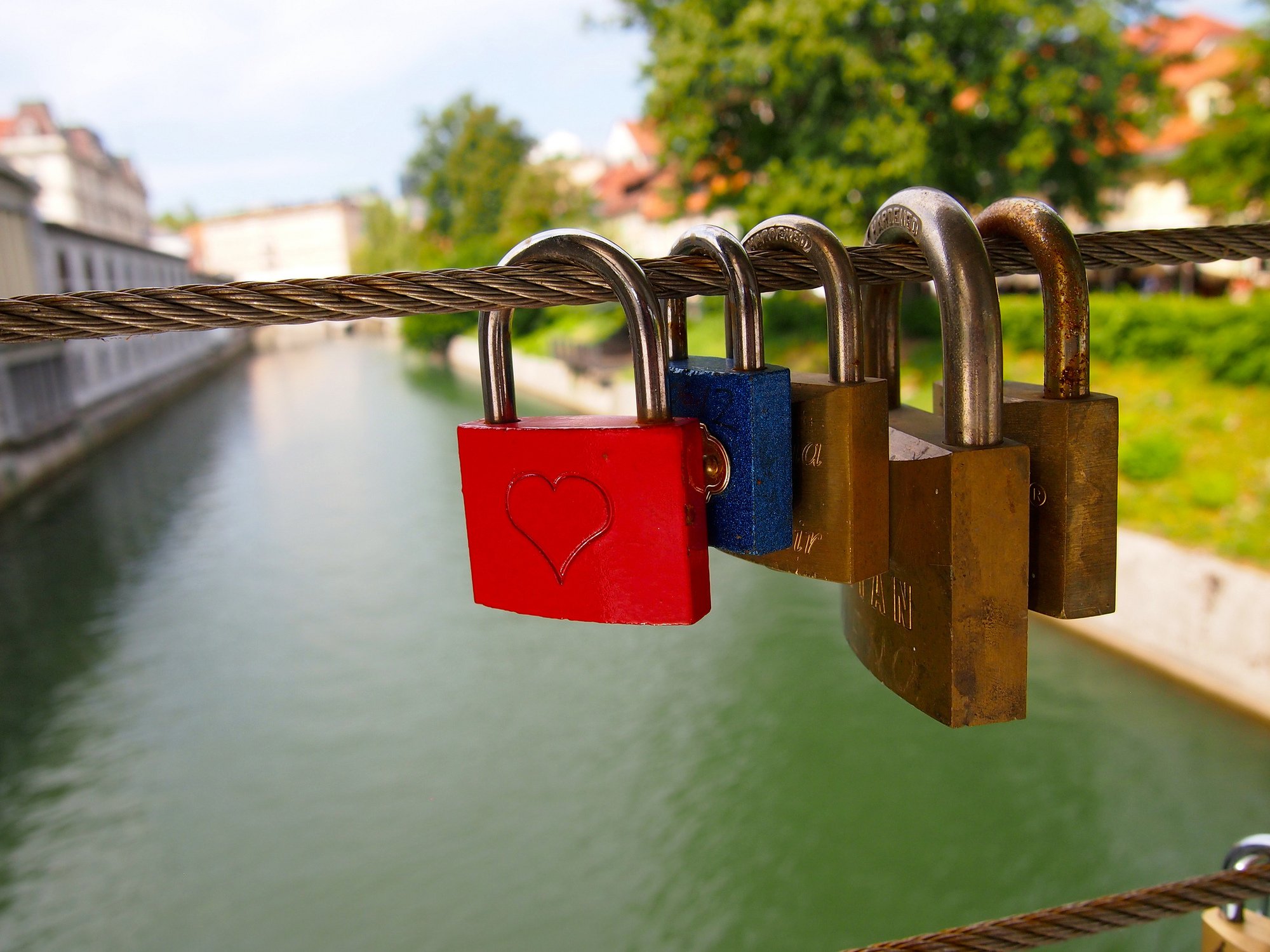 Ljubljana love lock bridge