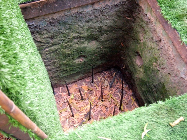 Booby trap at Cu Chi Tunnels in Vietnam
