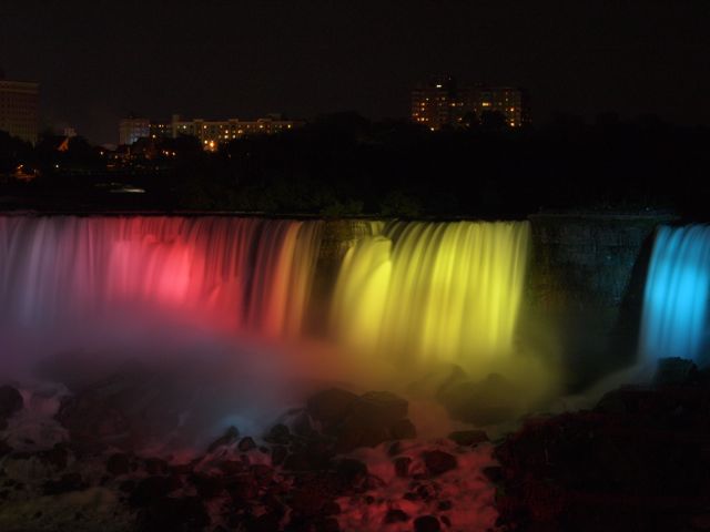 Niagara Falls illuminated