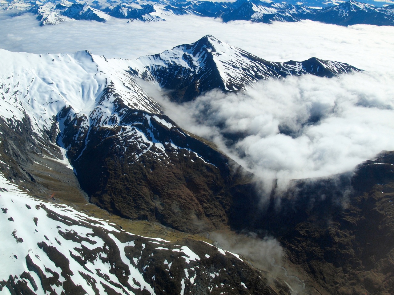 Flying over the Southern Alps