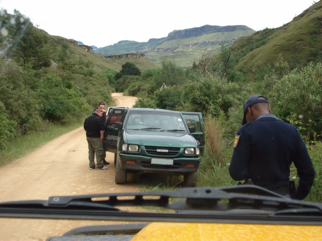 Aftermath of the gun fight at Sani Pass