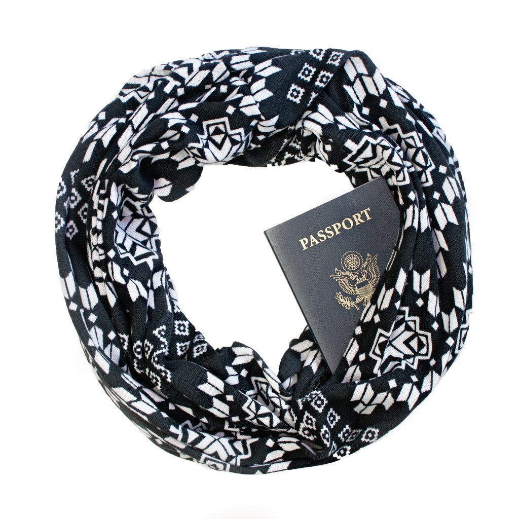 Hidden pocket travel scarf