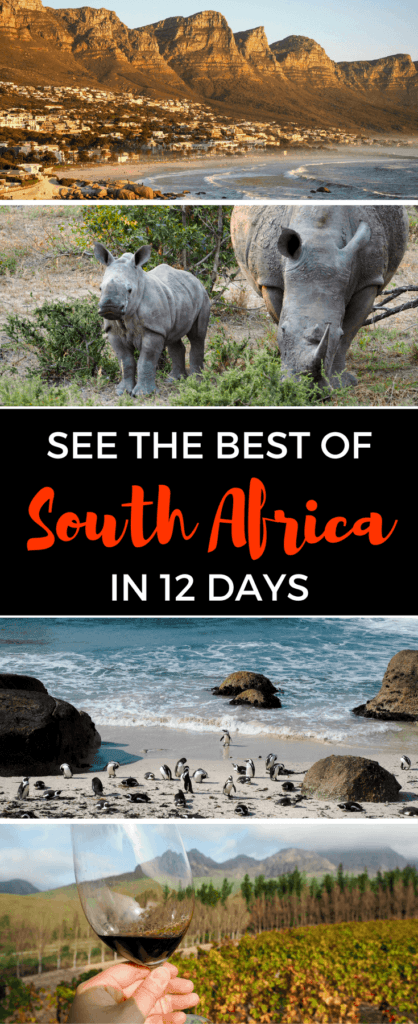 A 12-day travel itinerary for South Africa