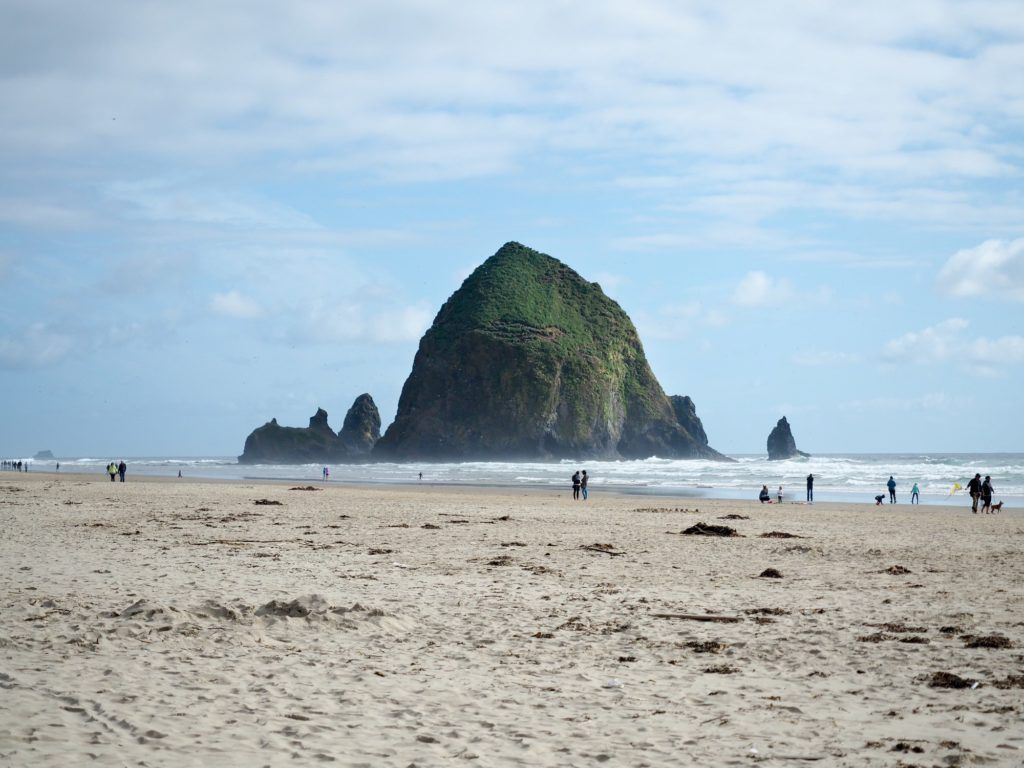 Haystack Rock at Cannon Beach in Oregon