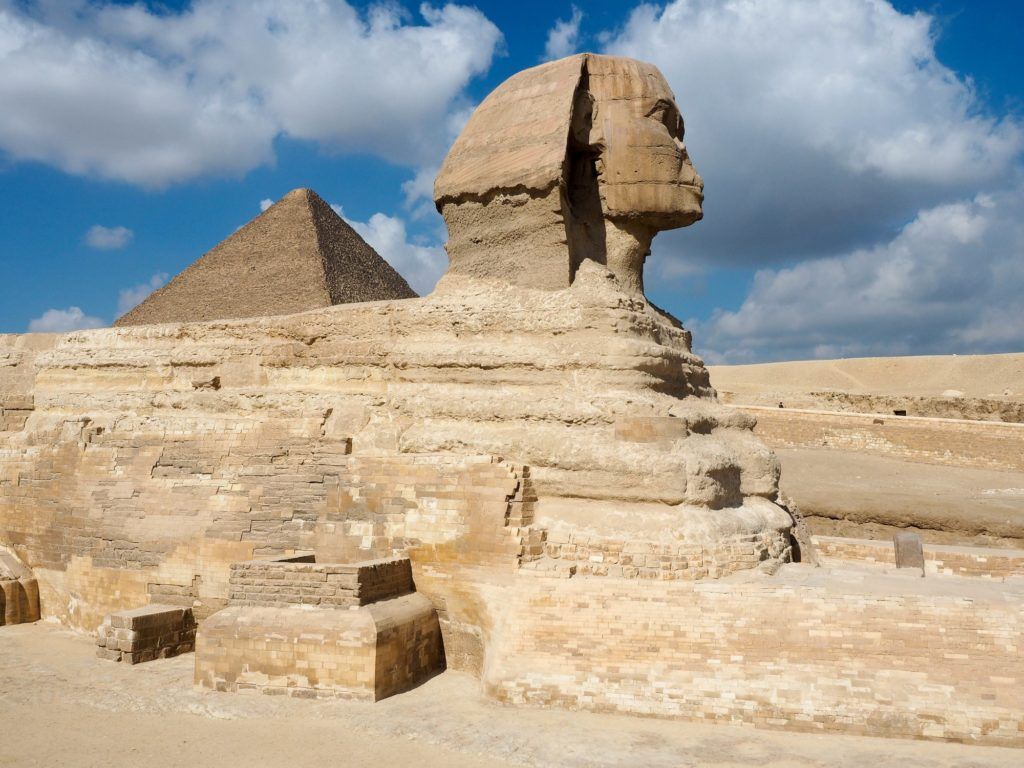 Sphinx and Pyramid in Egypt