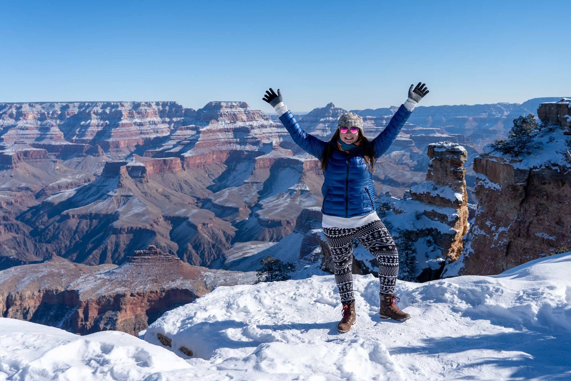 Grand Canyon viewpoint in winter