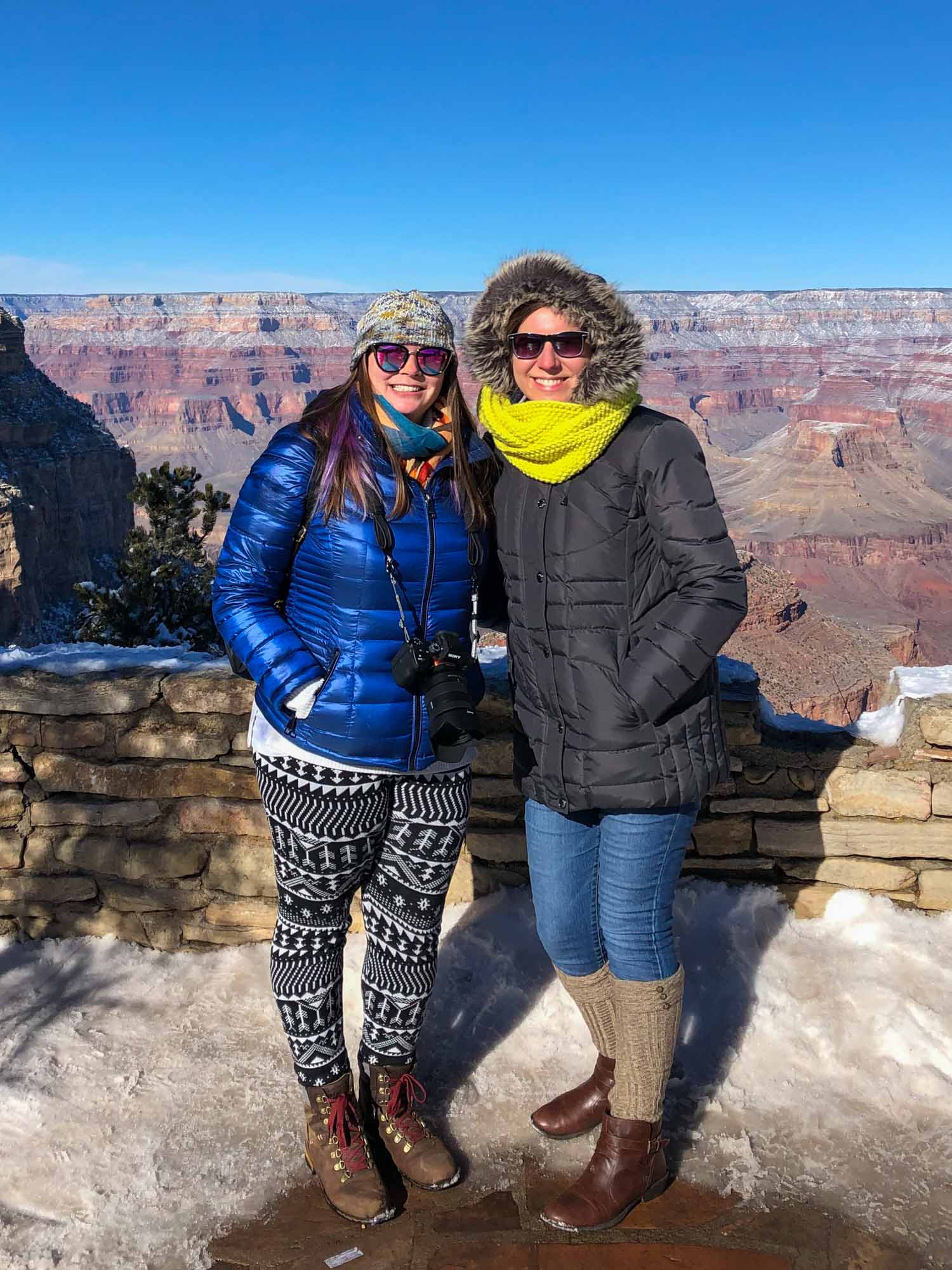 Friends at the Grand Canyon in winter