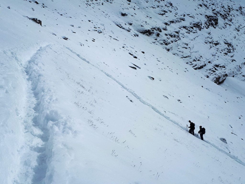 Hiking Sentinel Pass in the snow