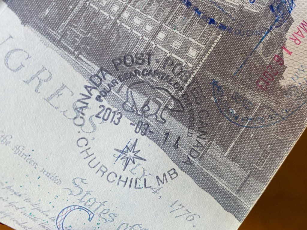Churchill passport stamp