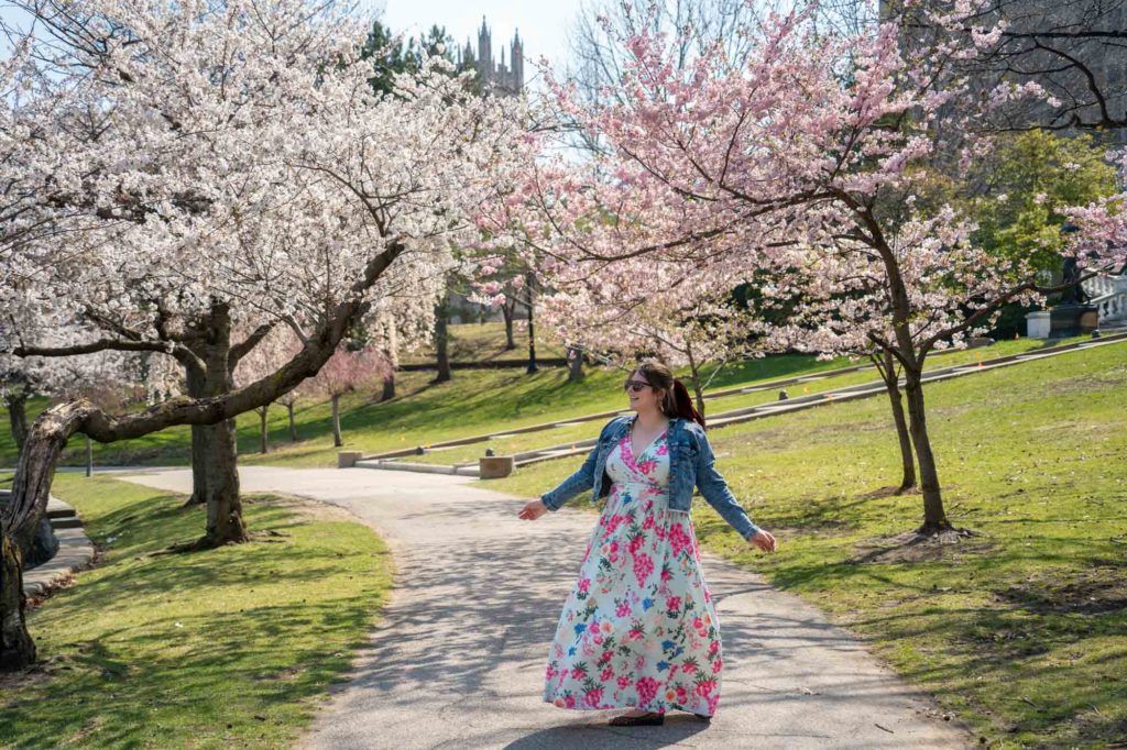 Amanda with cherry blossoms