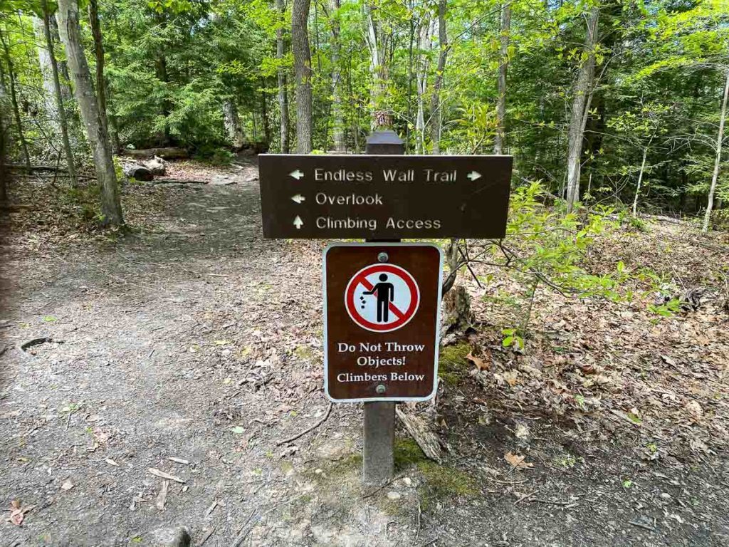 New River Gorge hiking sign