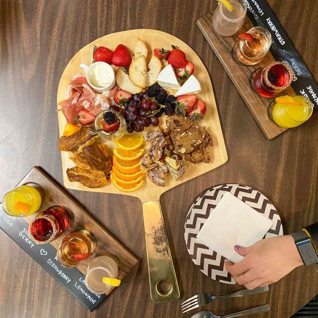 Brunch board and mimosa flights