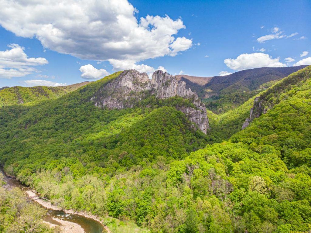 Seneca Rocks from the air