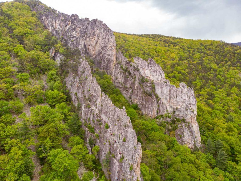 Nrocks via ferrata from the air