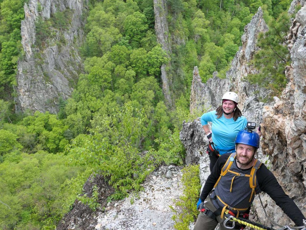 Amanda and Elliot on the Nrocks via ferrata