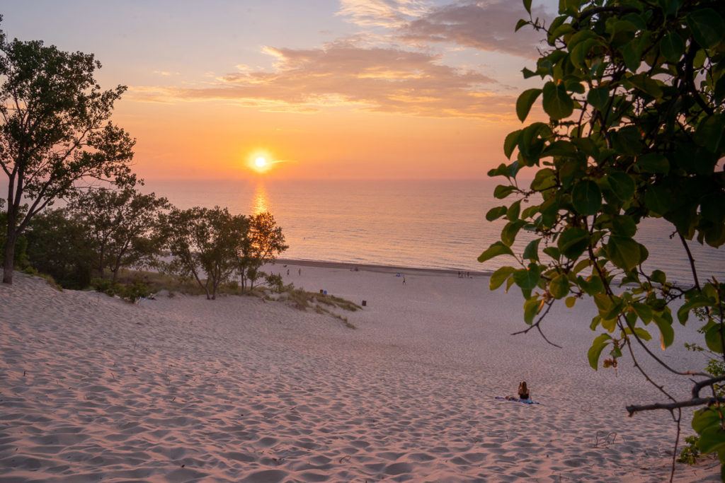 Indiana Dunes at sunset