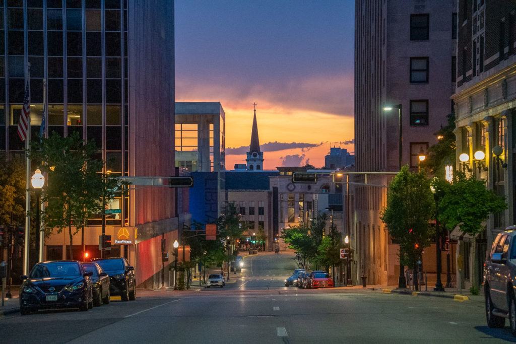 Downtown Madison sunset