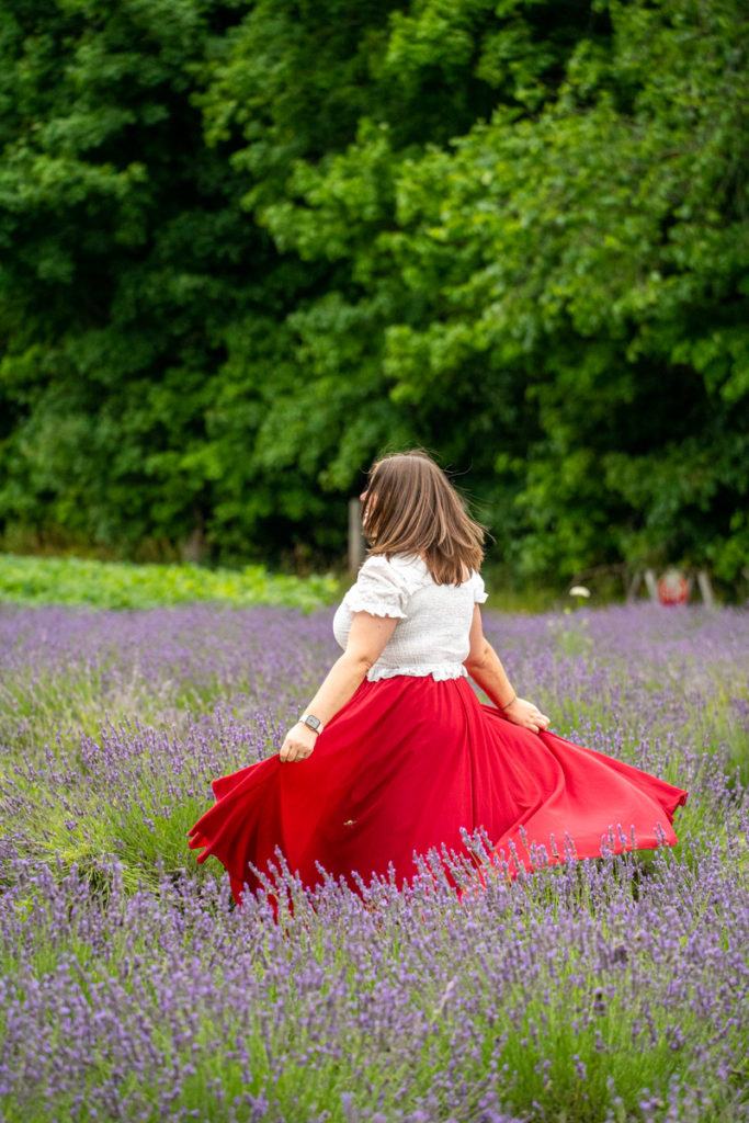 Amanda in a lavender field
