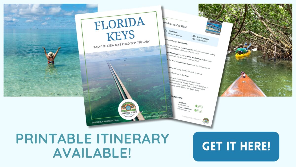 Florida Keys road trip itinerary printable