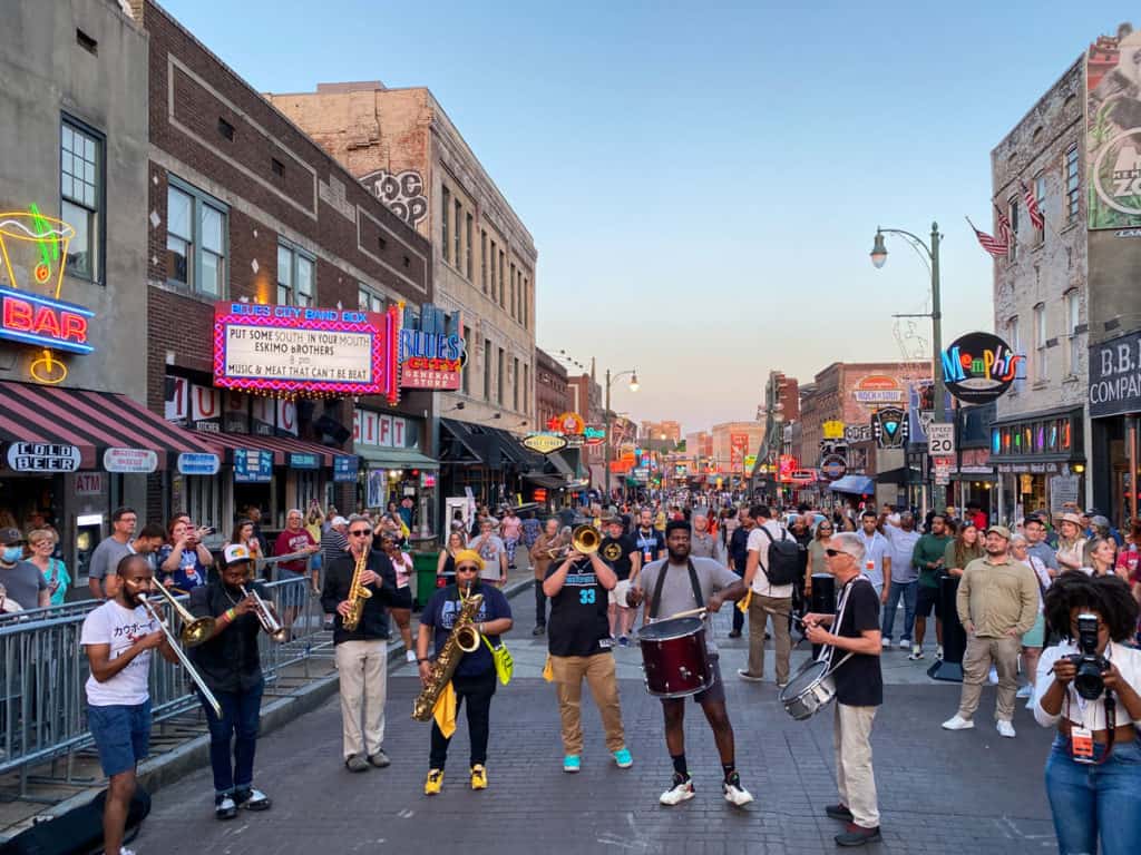 Second line band on Beale Street