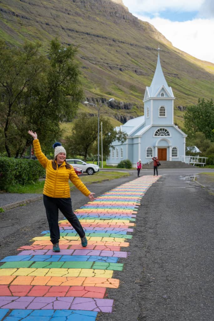 Rainbow street in Iceland