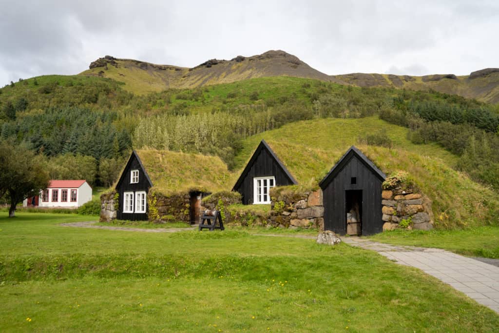 Turf houses at the Skogar Museum