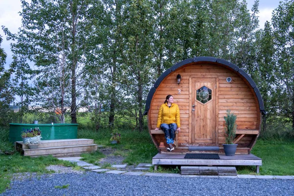 Barrel cabin at Asahraun Guesthouse