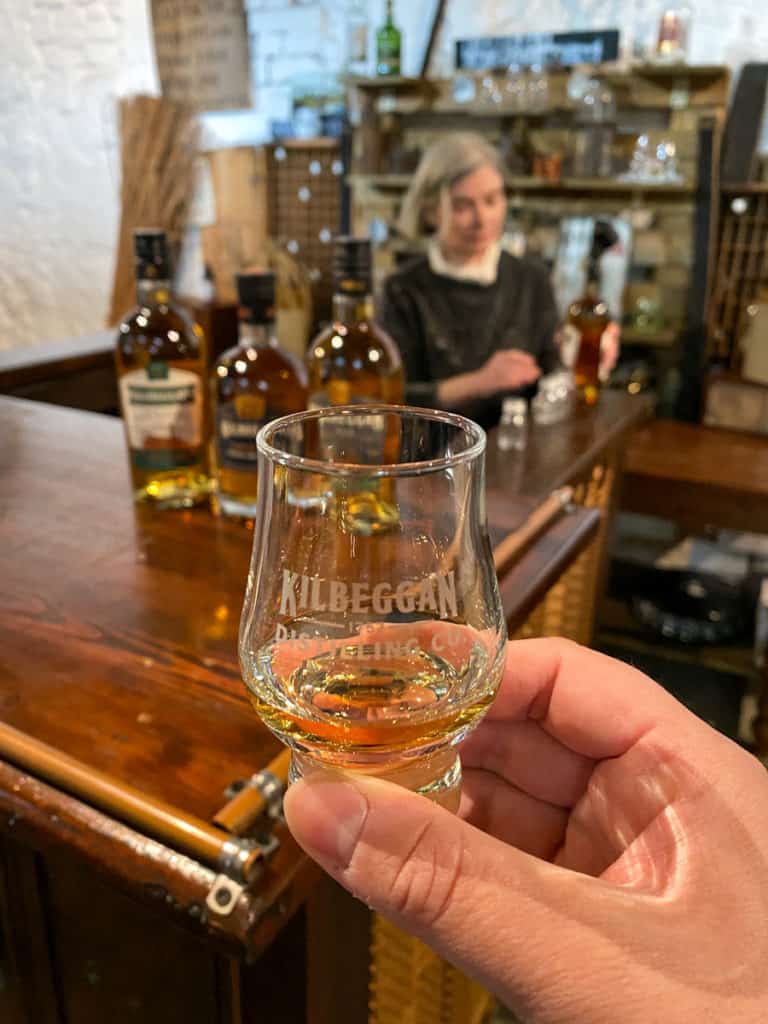 Whiskey tasting at Kilbeggan Distillery