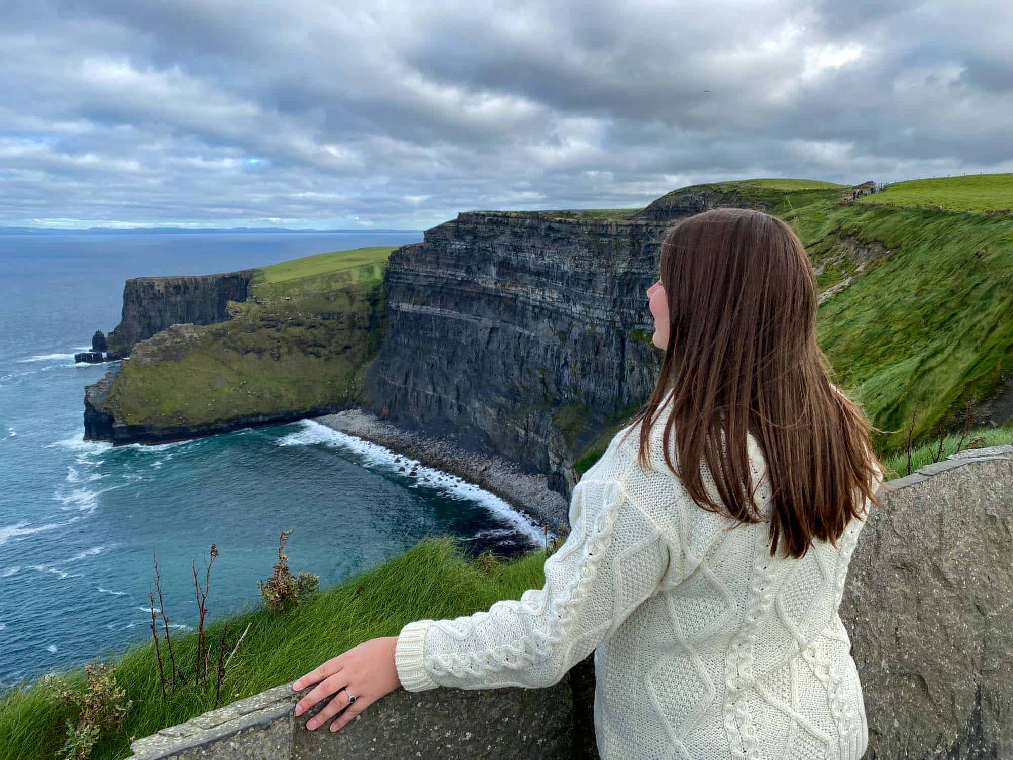 Amanda looking out over the Cliffs of Moher
