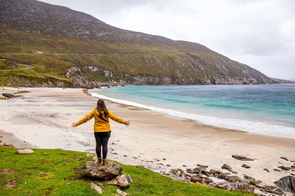 Amanda at Keem Beach on Achill Island