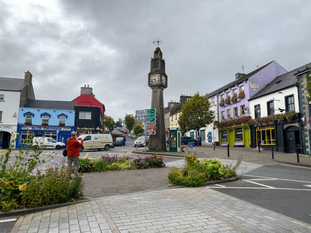 Westport square with a small clock tower in the center