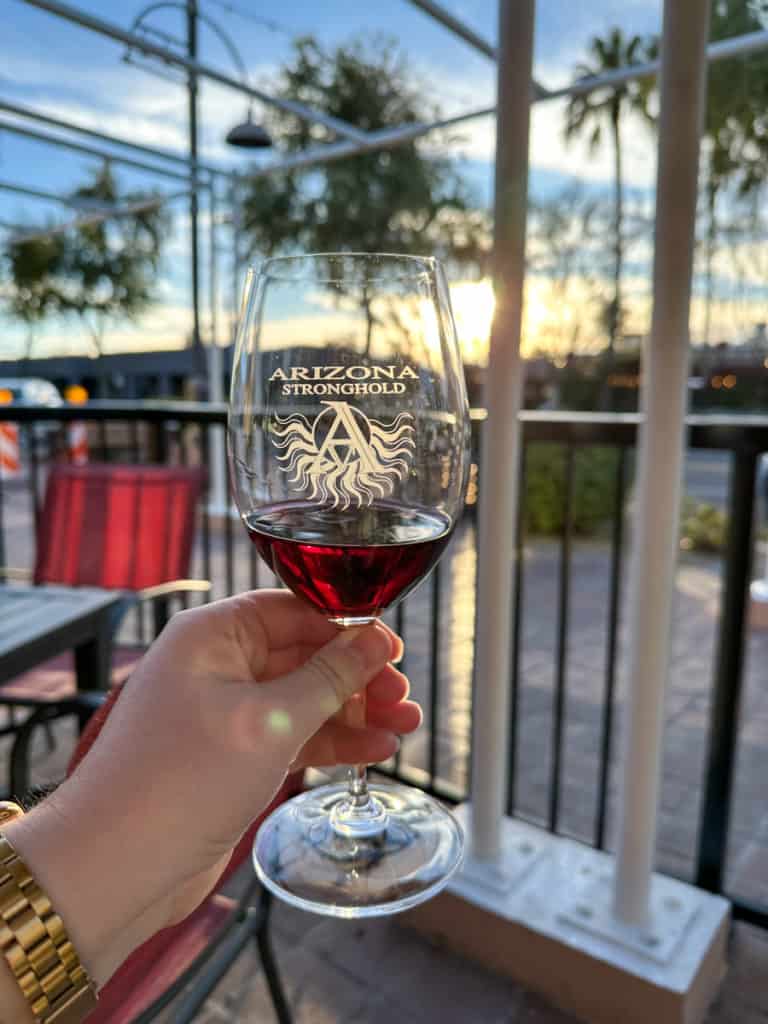 Glass of wine at Arizona Stronghold