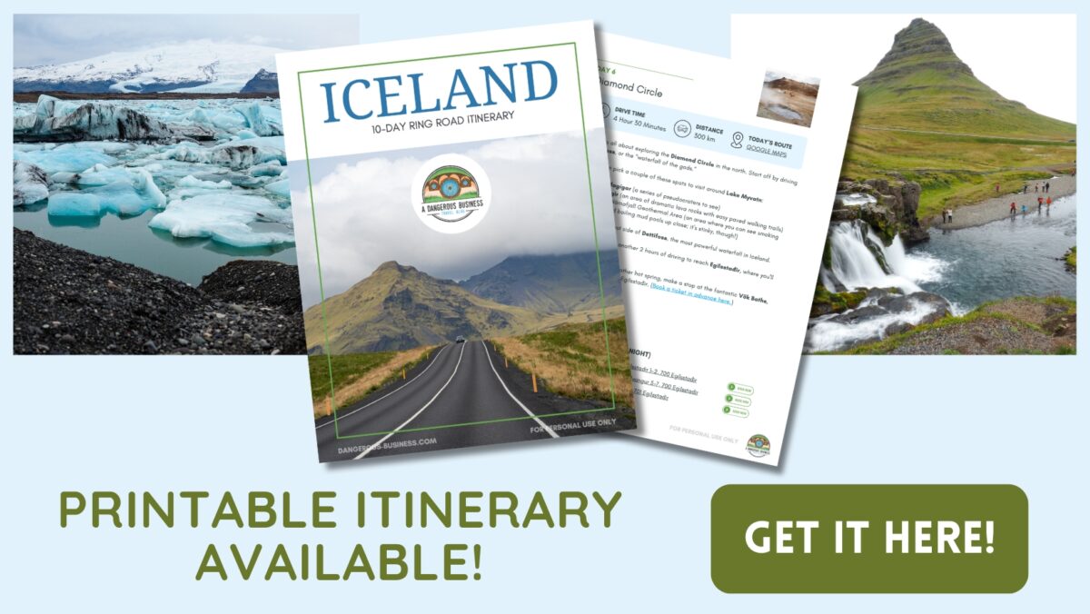Iceland road trip itinerary printable