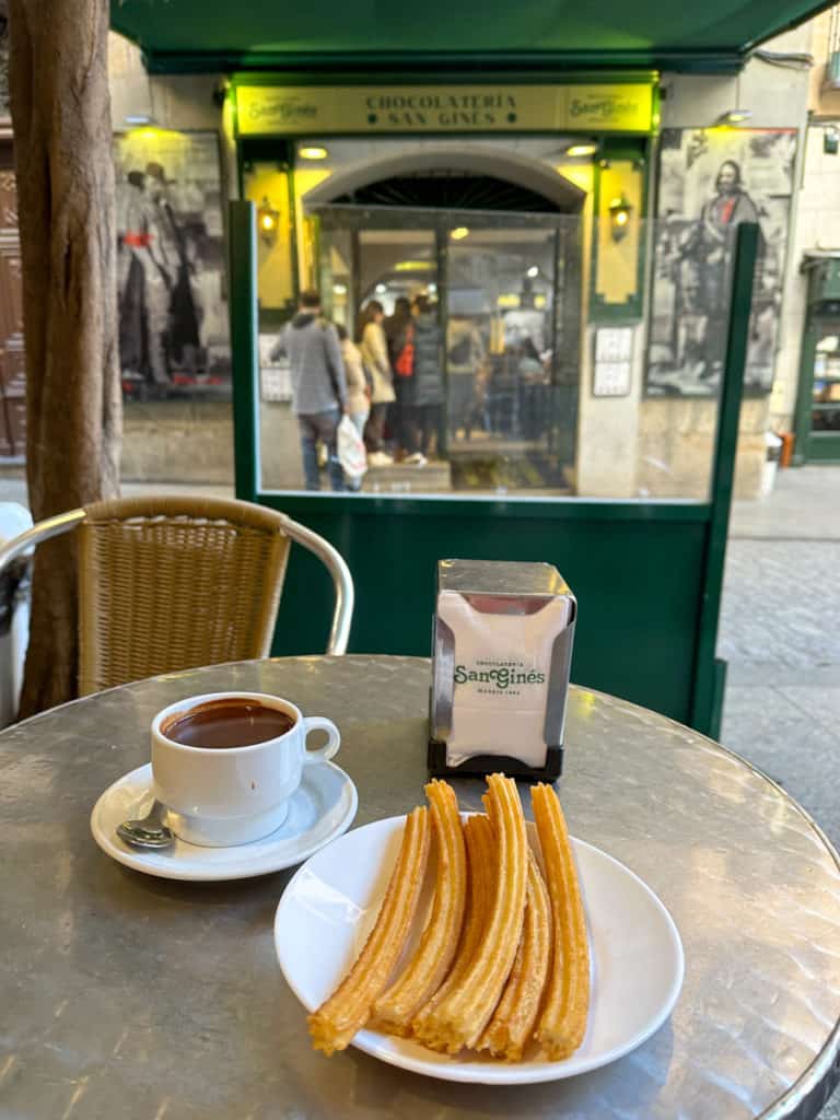Churros and hot chocolate in Madrid