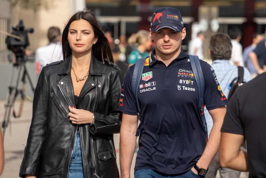 Max Verstappen and Kelly Piquet in the F1 Paddock