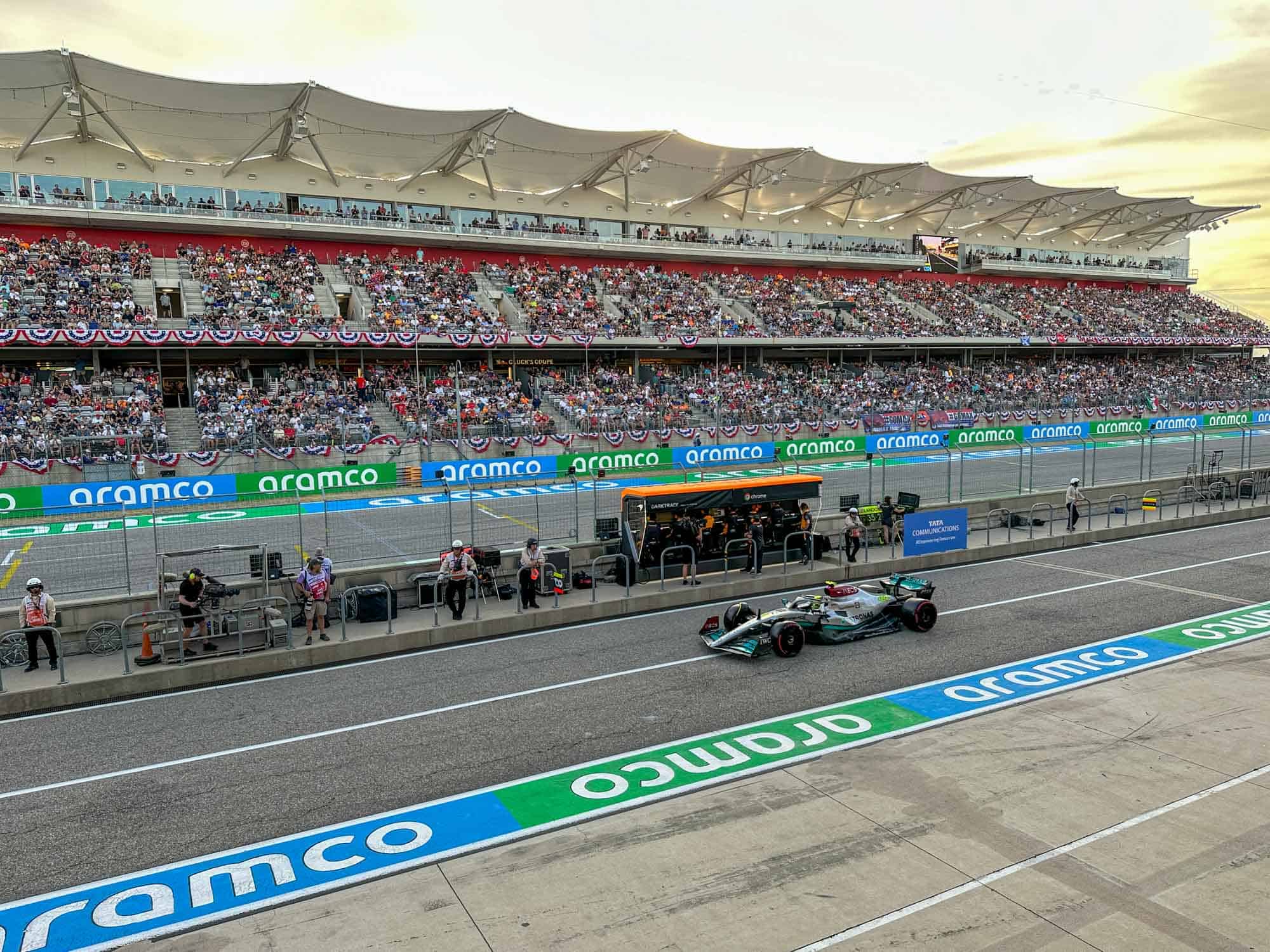 Mercedes car during qualifying at the F1 USGP 2022