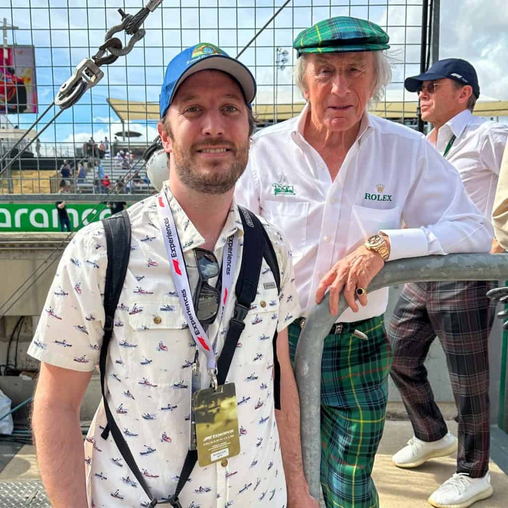 Elliot and Sir Jackie Stewart at COTA