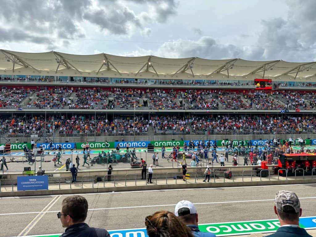 Starting grid at the F1 USGP 2022