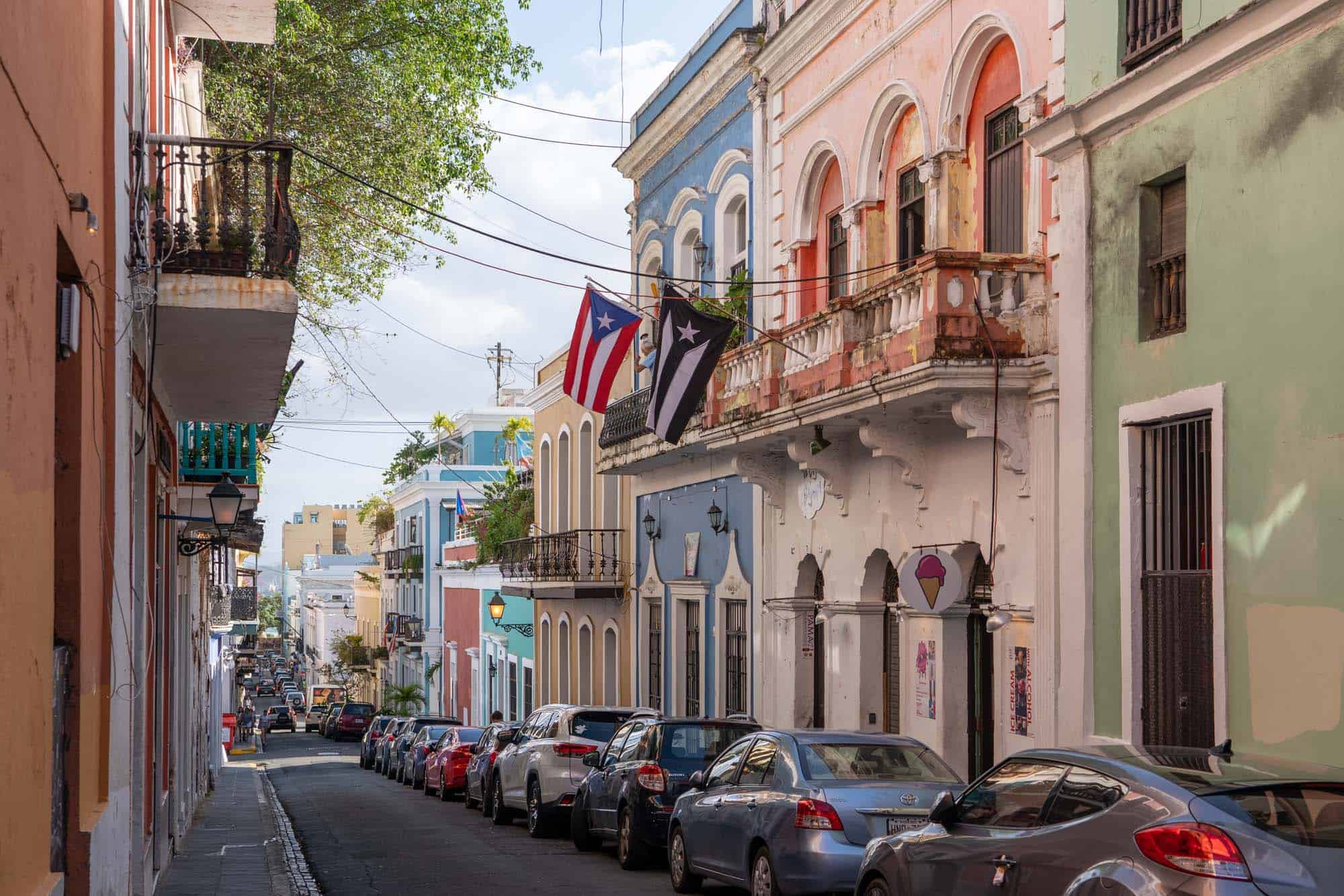 Colorful street in San Juan, Puerto Rico