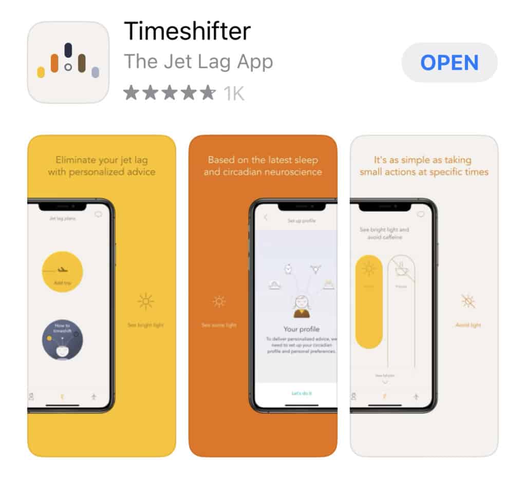 Timeshifter app screenshot