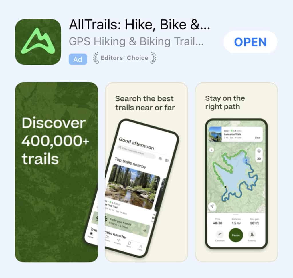 AllTrails app screenshot