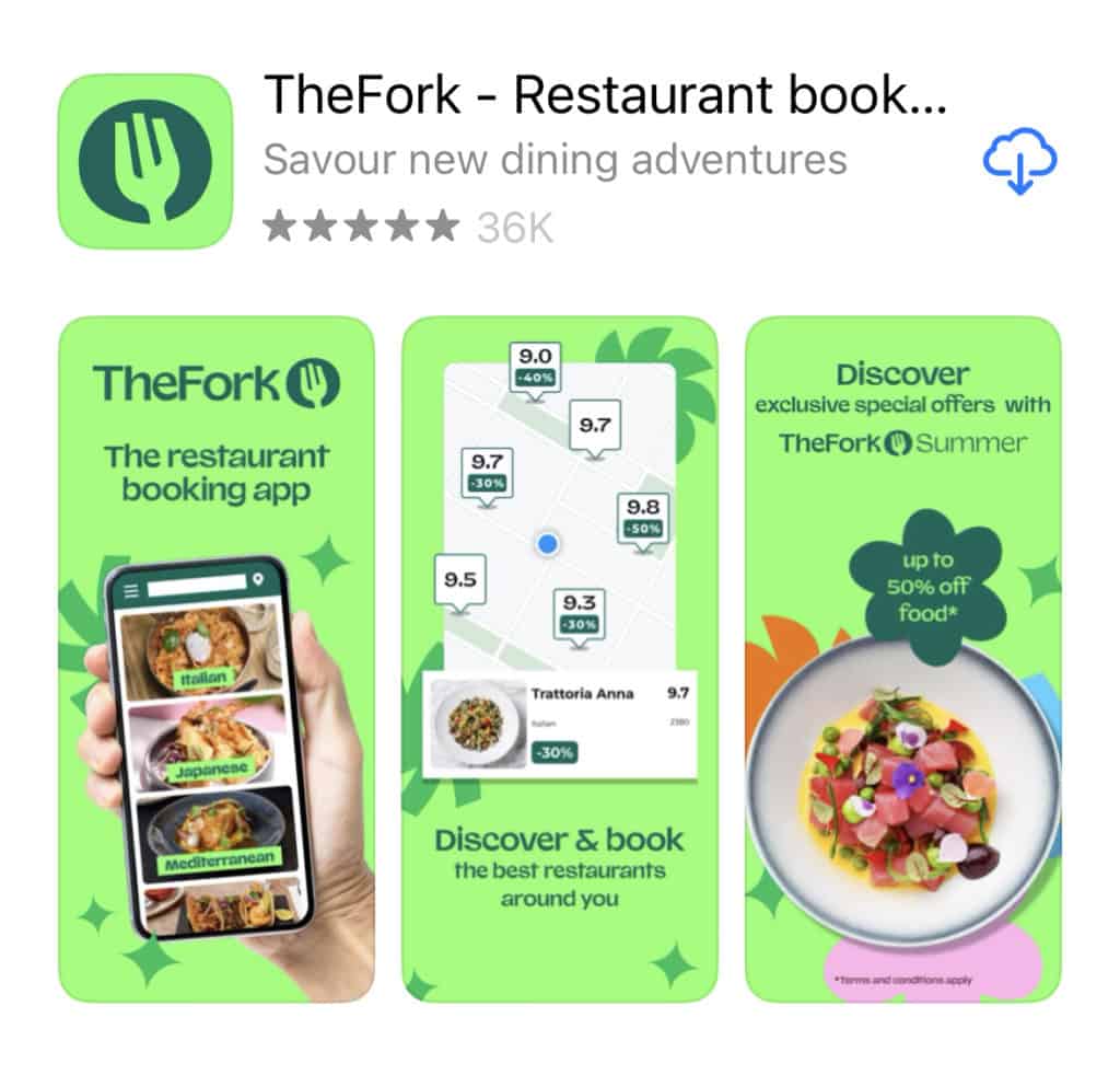 TheFork app screenshot