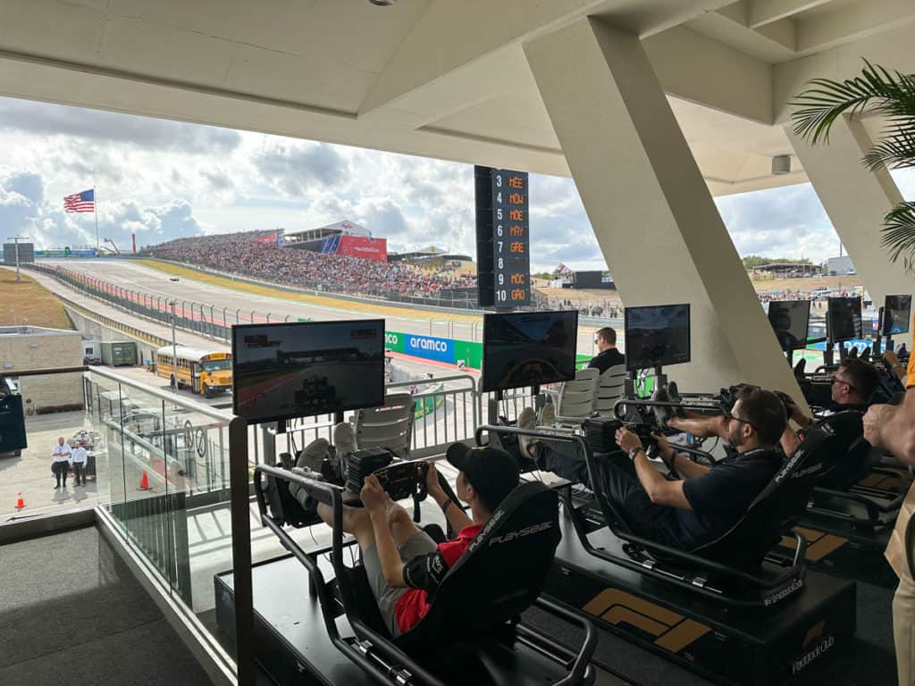 Race simulators at COTA in Austin