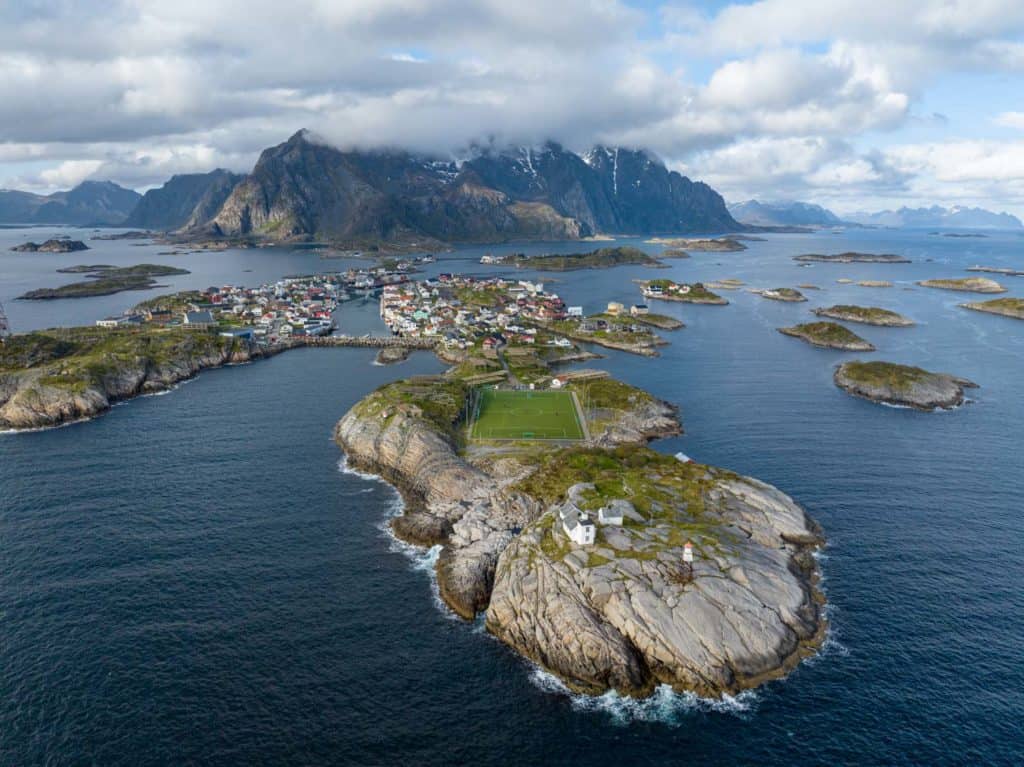 Henningsvaer from the air