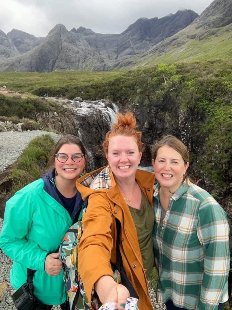 Amanda, Keryn, and Tamara at the Fairy Pools