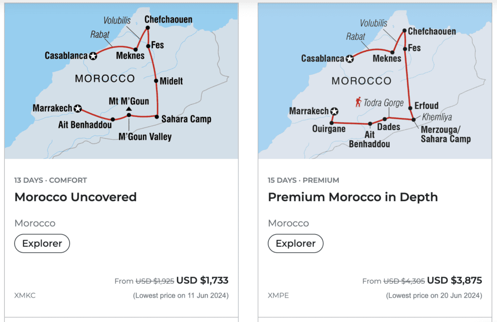 Morocco Comfort vs Premium tours