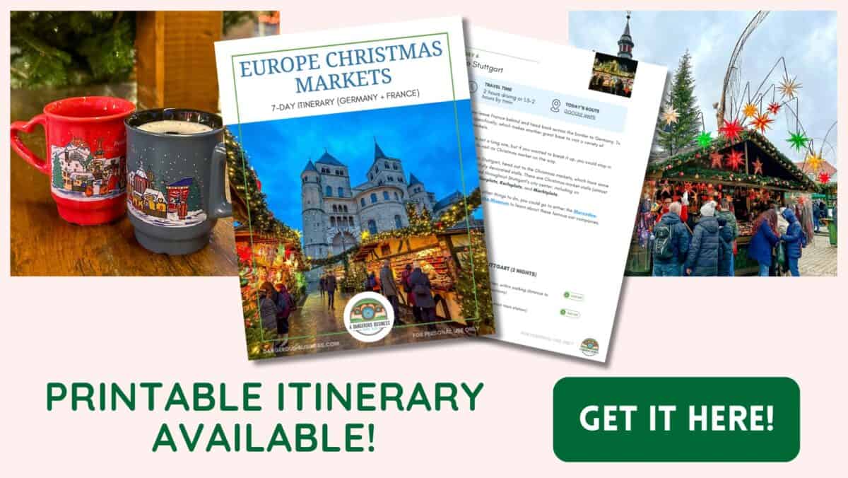 Christmas market itinerary printable
