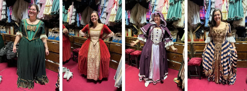 Trying on dresses for the Versailles ball
